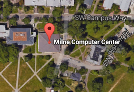 Birdseye view of Milne Computer Center location