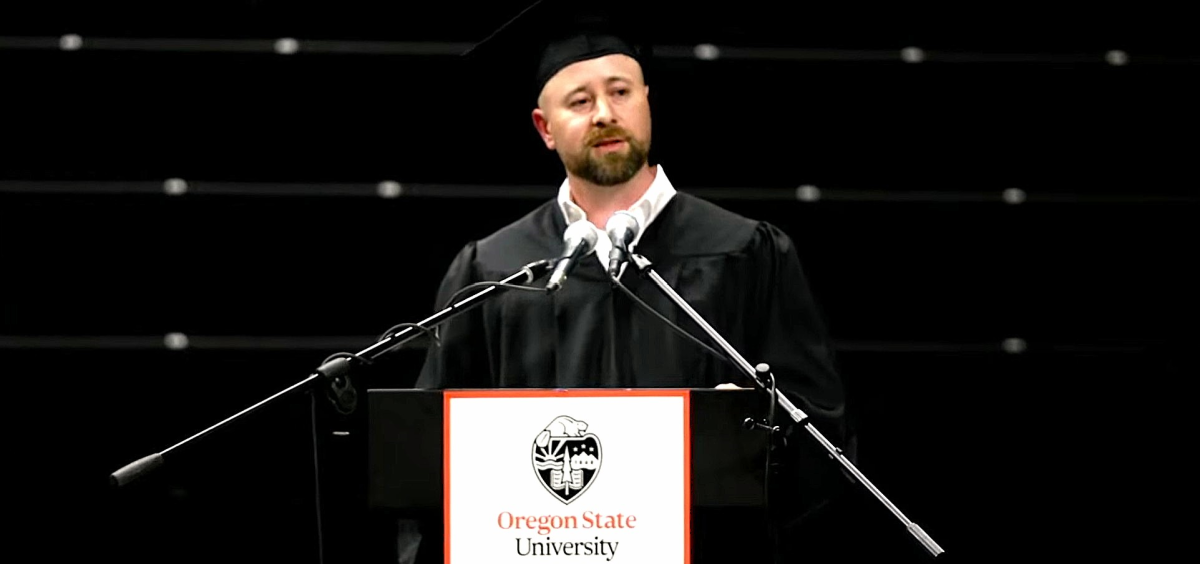 OSL Alum Mathew Johnson giving OSU EECS 2025 Keynote